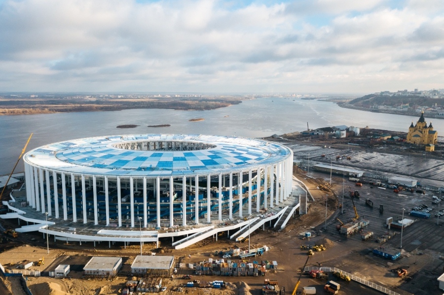 Закончен монтаж кровли на строящемся стадионе "Нижний Новгород"